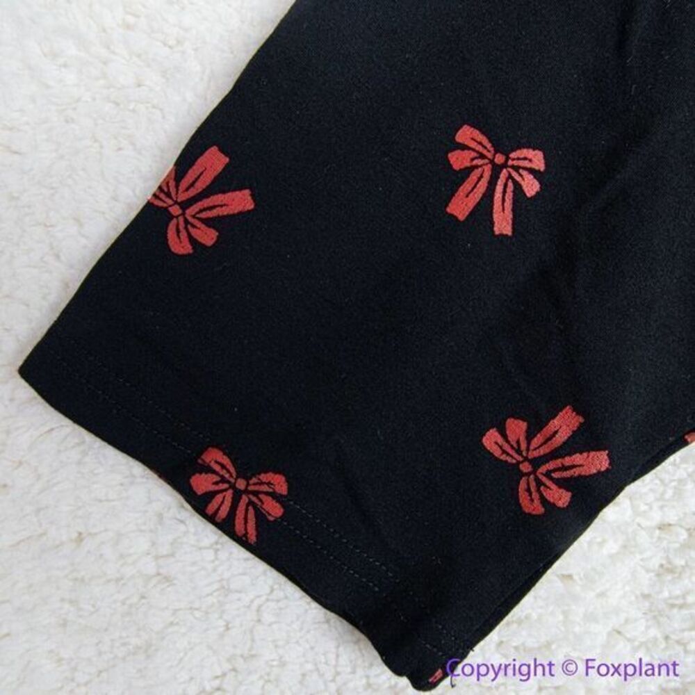 Unique Vintage Black & Red Bows Print Stephanie Fit & Flare Dress, 3X - Picture 8 of 16